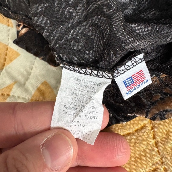 SNO SKINS Size Small USA-Made  Velvet Tapestry Turtleneck Vintage - Picture 7 of 8